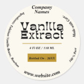 Vanilla Extract Etiket aanpassen Rond (Voorkant)