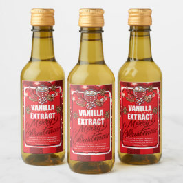 Vanilla Extract Favor Kerstparty gepersonaliseerd Wijn Etiket