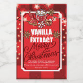 Vanilla Extract Favor Kerstparty gepersonaliseerd Wijn Etiket (Enkel label)