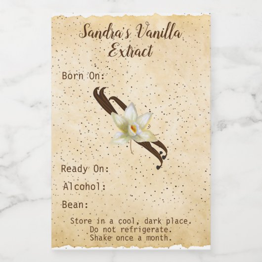  Vanilla Extract flesetiket Wijn Etiket (Enkel label)