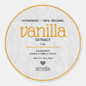 Vanilla Extract gepersonaliseerd bottellabel Ronde Sticker (Voorkant)