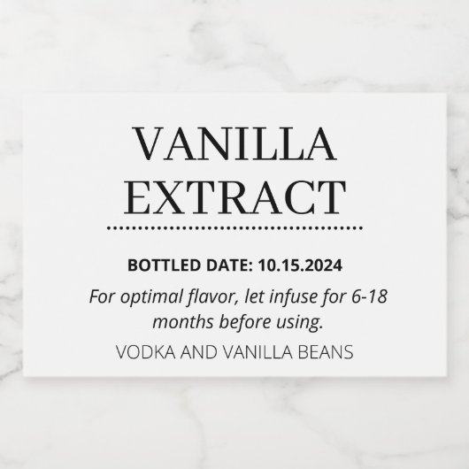 Vanilla Extract Label AB01_01RT Sparkling Wijnetiket (Enkel label)