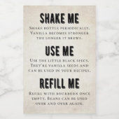 Vanilla Extract Label - bourbon VE-002_05b Wijn Etiket (Enkel label)