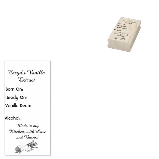  Vanilla Extract Label Rubberstempel (Gestempeld)