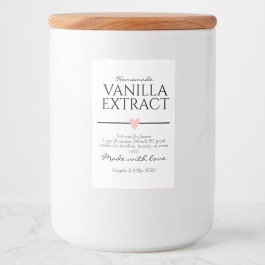Vanilla Extract Label Voedselcontainer Etiket (Voorkant)