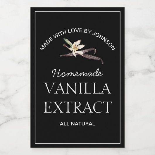 Vanilla Extract Label Wijn Etiket (Enkel label)