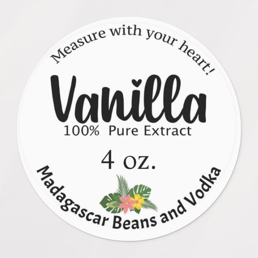 Vanilla Extract Labels, Madagaskar-bonen Labels (Design 2)
