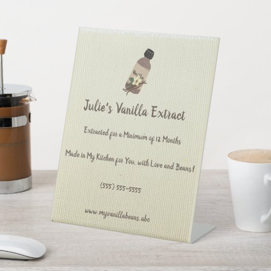 Vanilla Extract Maker-markt Reclamebord Met Voetstuk (Insitu)