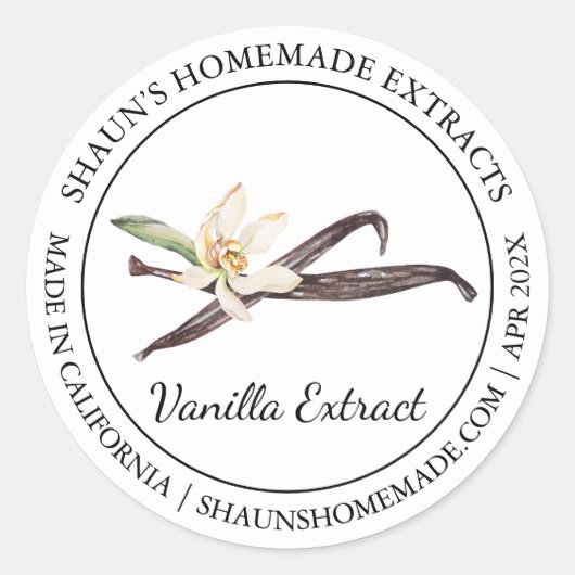 Vanilla Extract Modern label (Voorkant)