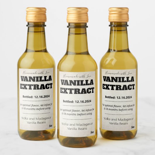 Vanilla Extract Modern Label Sticker ASOv1trbkss (Flessen)