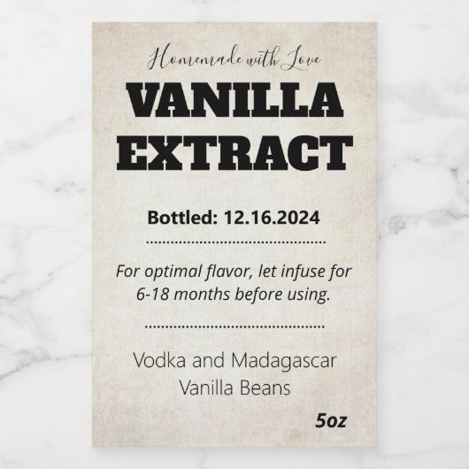 Vanilla Extract Modern Label Sticker ASOv1trbkss (Enkel label)
