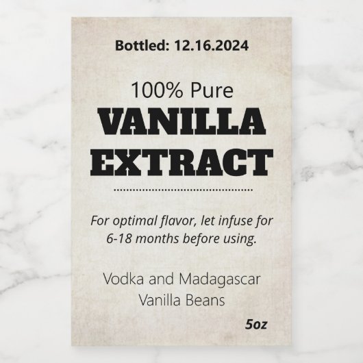 Vanilla Extract Modern Label Sticker ASOv2trbkss (Enkel label)