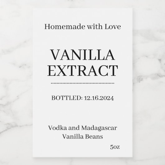 Vanilla Extract Modern Label Sticker V1 (Enkel label)
