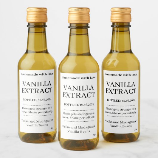 Vanilla Extract Modern Label Sticker V4 (Flessen)