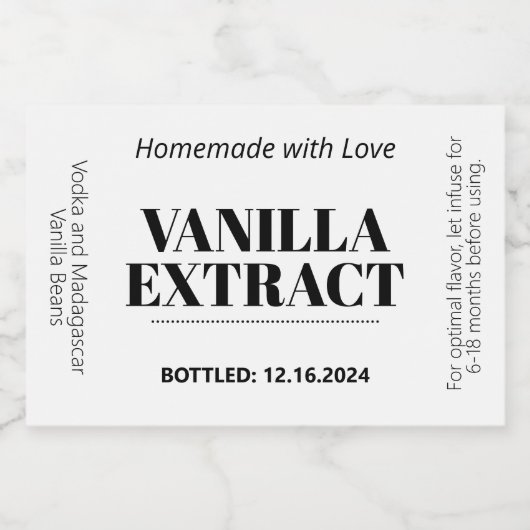 Vanilla Extract Modern Label Sticker VAF1rt (Enkel label)