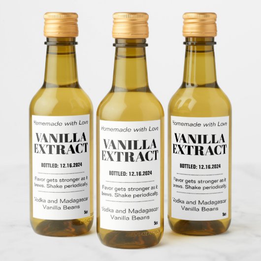 Vanilla Extract Modern Label Sticker VAF1TR (Flessen)