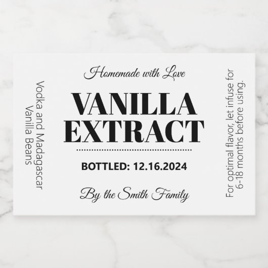 Vanilla Extract Modern Label Sticker VAF2rt (Enkel label)
