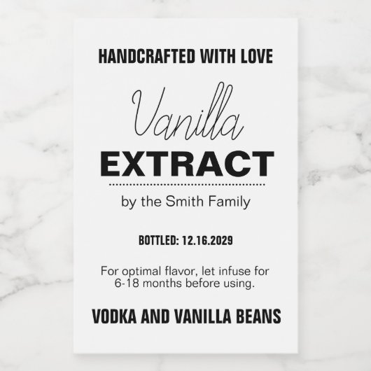 Vanilla Extract Modern Label Sticker VLL1rt (Enkel label)