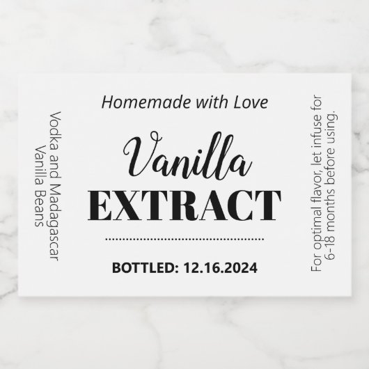 Vanilla Extract Modern Label Sticker VLL1rt (Enkel label)