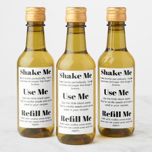 Vanilla Extract Modern Label VAF3TR - achteretiket Wijn Etiket (Flessen)