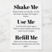 Vanilla Extract Modern Label VAF3TR - achteretiket Wijn Etiket (Enkel label)