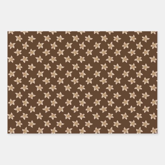 Vanilla Flower Pattern Inpakpapier Vel (Voorkant 3)