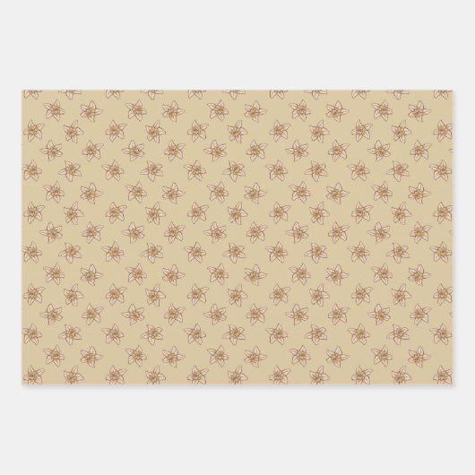 Vanilla Flower Pattern Inpakpapier Vel (Voorkant 2)