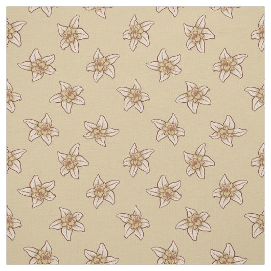 Vanilla Flower Pattern Stof (Swatch)