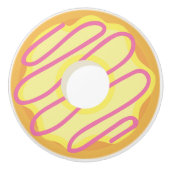 Vanilla Frosted Donut met roze drizzle Keramische Knop (Voorkant)
