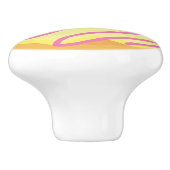 Vanilla Frosted Donut met roze drizzle Keramische Knop (Zijkant)