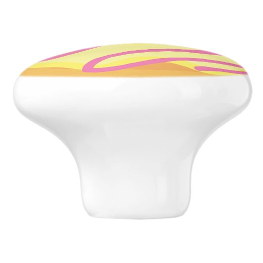 Vanilla Frosted Donut met roze drizzle Keramische Knop