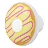 Vanilla Frosted Donut met roze drizzle Keramische Knop (Rechts)