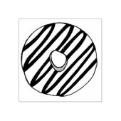 Vanilla Frosted Zebra Stripe Donut Doughnut Stamp Rubberstempel (Afrduk)