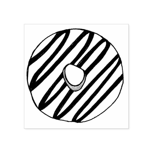 Vanilla Frosted Zebra Stripe Donut Doughnut Stamp Rubberstempel (Afrduk)