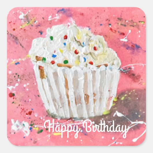Vanilla Frosting Vierkante Sticker (Voorkant)
