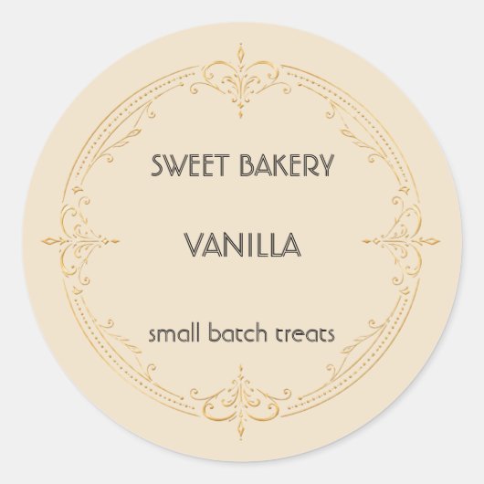 Vanilla Goud Kleine Zakelijke Bakkerij Label (Voorkant)