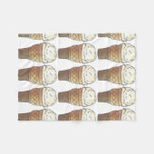 Vanilla Ice Cream Cake Cone Scoop Sweet Foodie Fleece Deken (Voorkant (Horizontaal))