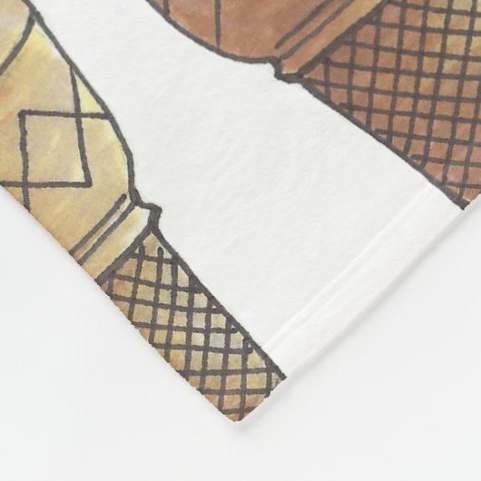 Vanilla Ice Cream Cake Cone Scoop Sweet Foodie Fleece Deken (Hoek)