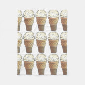 Vanilla Ice Cream Cake Cone Scoop Sweet Foodie Fleece Deken (Voorkant)