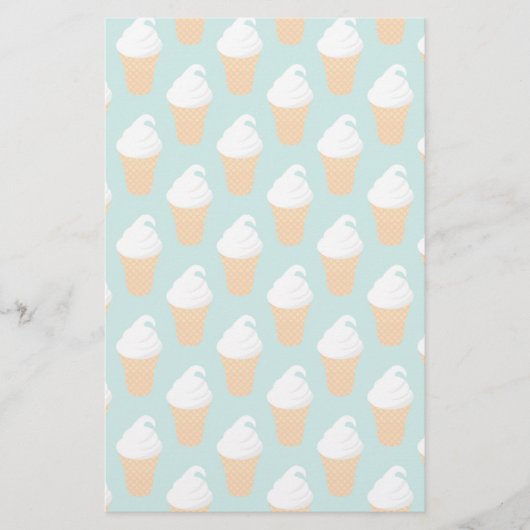Vanilla Ice Cream Cone Pattern Briefpapier (Voorkant)