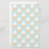Vanilla Ice Cream Cone Pattern Briefpapier (Voorkant / Achterkant)