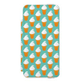 Vanilla Ice Cream Cone Pattern Incipio iPhone Portemonnee Hoesje (Voorkant Agenda)