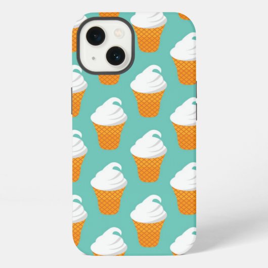Vanilla Ice Cream Cone Pattern iPhone Hoesje (Achterkant)