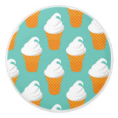 Vanilla Ice Cream Cone Pattern Keramische Knop (Voorkant)