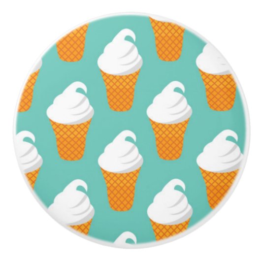 Vanilla Ice Cream Cone Pattern Keramische Knop (Voorkant)