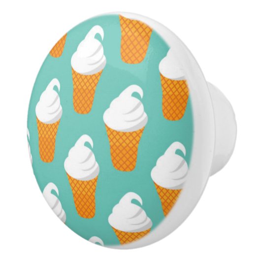 Vanilla Ice Cream Cone Pattern Keramische Knop (Rechts)
