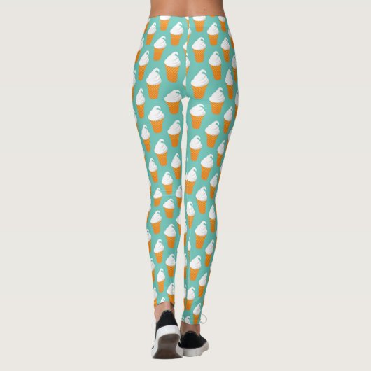 Vanilla Ice Cream Cone Pattern Leggings (Achterkant)