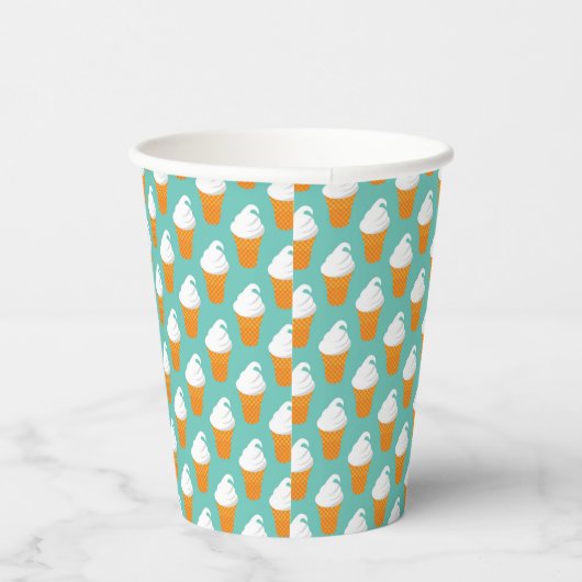 Vanilla Ice Cream Cone Pattern Papieren Bekers (Rechts)