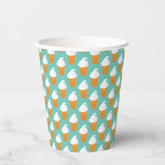 Vanilla Ice Cream Cone Pattern Papieren Bekers (Voorkant)