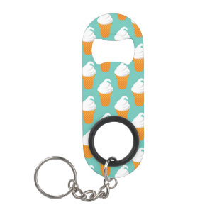 Vanilla Ice Cream Cone Pattern Sleutelhanger Flessenopener